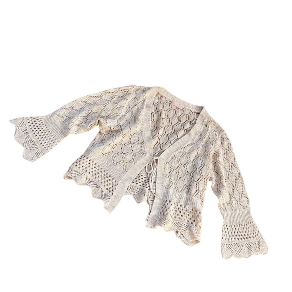 Y2K Style 2X Ivory Cream Sweater Bolero Cottagecore Fairy Delicate Festival